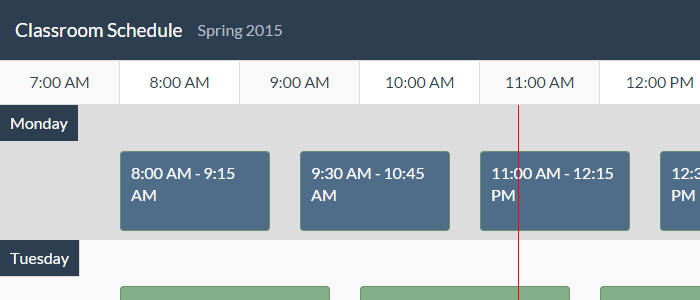 Classroom Schedule